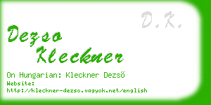 dezso kleckner business card